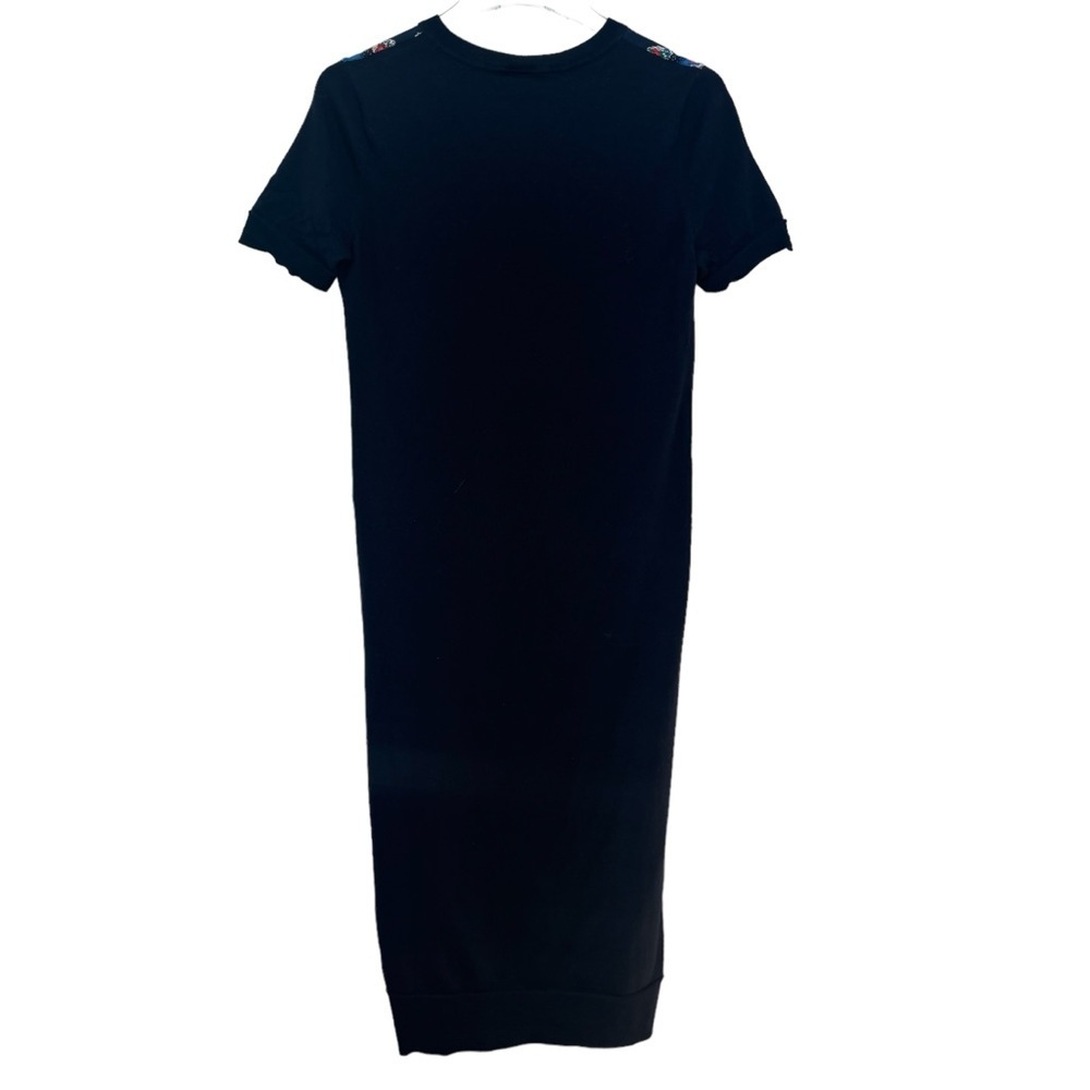 Tory Burch Navy Floral-Print Short-Sleeve Sheath Dress with Blue Trim - Picture 3 of 10